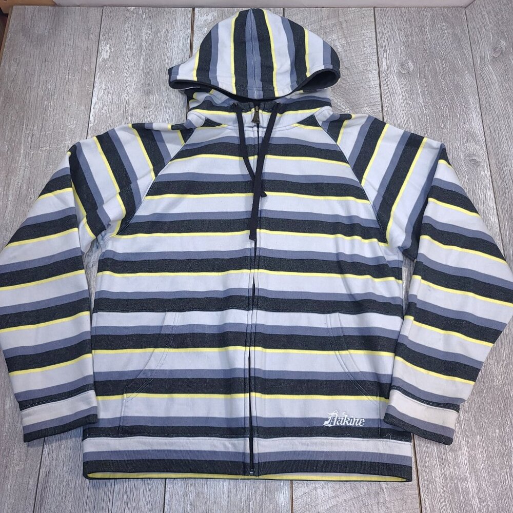 Dakine Hoodie Mens Large Full Zip Striped Hooded Heavyweight Sweatshirt Jacket